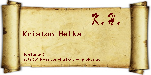 Kriston Helka névjegykártya